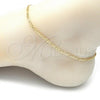 Oro Laminado Basic Anklet, Gold Filled Style Figaro Design, Polished, Golden Finish, 04.213.0239.10