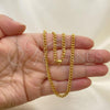 Stainless Steel Basic Necklace, Miami Cuban Design, Black Polished, Golden Finish, 04.113.1762.28