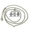 Rhodium Plated Pendant Necklace, Little Girl and Little Boy Design, Polished, Rhodium Finish, 04.106.0030.1.20