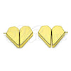 Oro Laminado Stud Earring, Gold Filled Style Heart Design, Polished, Golden Finish, 02.195.0234
