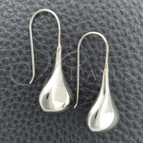 Sterling Silver Dangle Earring, Teardrop Design, Polished, Silver Finish, 02.395.0019