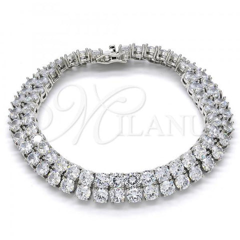 Rhodium Plated Tennis Bracelet, with White Cubic Zirconia, Polished, Rhodium Finish, 03.284.0016.1.09