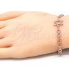 Sterling Silver Fancy Bracelet, Star of David Design, with White Cubic Zirconia, Polished, Rose Gold Finish, 03.369.0010.1.07