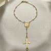 Oro Laminado Bracelet Rosary, Gold Filled Style Polished, Golden Finish, 09.12.0003.08