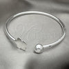 Sterling Silver Individual Bangle, Four-leaf Clover Design, Polished, Silver Finish, 07.409.0003