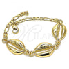 Oro Laminado Fancy Bracelet, Gold Filled Style Shell Design, Polished, Golden Finish, 03.63.2082.07