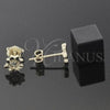Oro Laminado Stud Earring, Gold Filled Style Flower Design, Golden Finish, 02.94.0016 *PROMO*