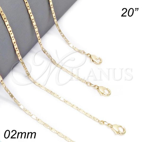 Oro Laminado Basic Necklace, Gold Filled Style Polished, Golden Finish, 04.213.0096.20
