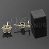 Oro Laminado Stud Earring, Gold Filled Style Butterfly Design, Diamond Cutting Finish, Golden Finish, 5.126.065 *PROMO*