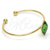 Oro Laminado Individual Bangle, Gold Filled Style with Fern Green Swarovski Crystals, Polished, Golden Finish, 07.239.0006.8 (02 MM Thickness, One size fits all)