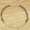Sterling Silver Fancy Bracelet, Ball Design, with Cyclamen Opal Crystal, Polished, Silver Finish, 03.402.0008.07