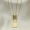 Oro Laminado Fancy Necklace, Gold Filled Style Holy Spirit Design, Polished, Golden Finish, 04.02.0016