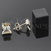 Oro Laminado Stud Earring, Gold Filled Style with  Cubic Zirconia, Golden Finish, 02.63.2252