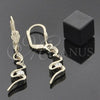 Oro Laminado Dangle Earring, Gold Filled Style with White Cubic Zirconia, Polished, Golden Finish, 02.63.1519