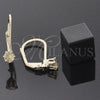 Oro Laminado Leverback Earring, Gold Filled Style with Light Olive Cubic Zirconia, Polished, Golden Finish, 5.128.106