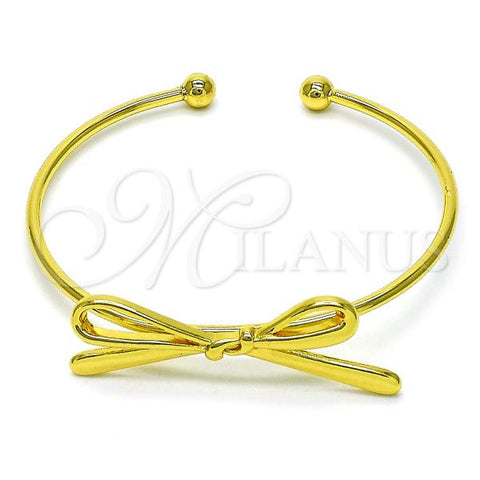 Oro Laminado Individual Bangle, Gold Filled Style Bow Design, Polished, Golden Finish, 07.341.0060
