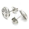 Sterling Silver Stud Earring, Tree Design, Polished, Rhodium Finish, 02.369.0011