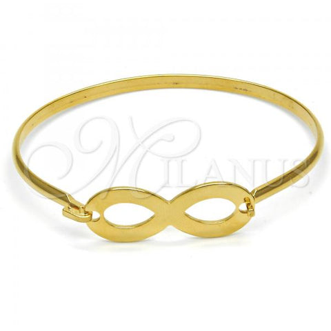 Stainless Steel Individual Bangle, Infinite Design, Polished, Golden Finish, 07.110.0011.05 (04 MM Thickness, Size 5 - 2.50 Diameter)