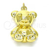 Oro Laminado Fancy Pendant, Gold Filled Style Teddy Bear Design, Polished, Golden Finish, 05.362.0002