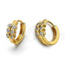 Oro Laminado Huggie Hoop, Gold Filled Style with White Cubic Zirconia, Polished, Golden Finish, 5.130.001