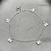 Sterling Silver Fancy Bracelet, Butterfly and Rattle Charm Design, Polished, Silver Finish, 03.399.0004.07