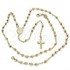 Oro Laminado Thin Rosary, Gold Filled Style Divino Niño and Crucifix Design, Polished, Golden Finish, 09.118.0008.18