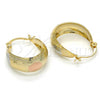 Oro Laminado Small Hoop, Gold Filled Style Matte Finish, Tricolor, 02.106.0006.1.20