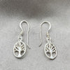 Sterling Silver Dangle Earring, Tree Design, Polished, Silver Finish, 02.397.0014
