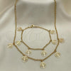 Oro Laminado Necklace and Bracelet, Gold Filled Style Tree Design, Polished, Golden Finish, 06.63.0207