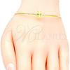 Stainless Steel Individual Bangle, Anchor Design, Polished, Golden Finish, 07.265.0014 (01 MM Thickness, One size fits all)