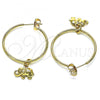 Oro Laminado Medium Hoop, Gold Filled Style Elephant Design, Polished, Golden Finish, 02.63.2739.30
