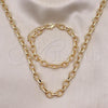 Oro Laminado Necklace and Bracelet, Gold Filled Style Polished, Golden Finish, 06.415.0004