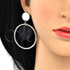 Oro Laminado Long Earring, Gold Filled Style with Black Opal, Polished, Golden Finish, 02.268.0071.3