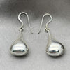 Sterling Silver Dangle Earring, Teardrop Design, Polished, Silver Finish, 02.397.0002