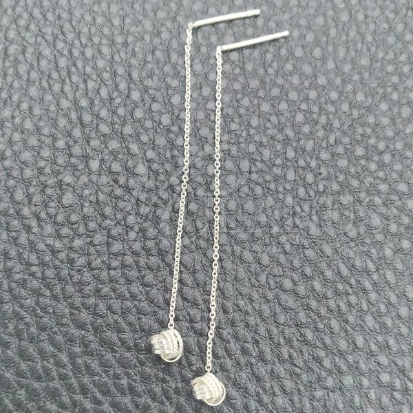 Sterling Silver Threader Earring, Love Knot Design, Polished, Silver Finish, 02.397.0025
