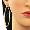Oro Laminado Large Hoop, Gold Filled Style Diamond Cutting Finish, Golden Finish, 02.213.0263.60