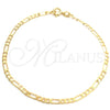 Oro Laminado Basic Bracelet, Gold Filled Style Figaro Design, Polished, Golden Finish, 04.58.0022.07