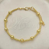 Oro Laminado Individual Bangle, Gold Filled Style Ball Design, Polished, Golden Finish, 07.32.0006.05