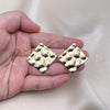 Oro Laminado Stud Earring, Gold Filled Style Chunky Design, Polished, Golden Finish, 02.385.0035
