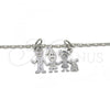 Rhodium Plated Pendant Necklace, Little Girl and Dog Design, Polished, Rhodium Finish, 04.106.0011.1.20