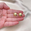 Oro Laminado Stud Earring, Gold Filled Style Chunky Design, Polished, Golden Finish, 02.195.0205