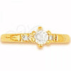Oro Laminado Wedding Ring, Gold Filled Style with White Cubic Zirconia, Polished, Golden Finish, 5.164.020.07 (Size 7)