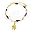 Oro Laminado Charm Anklet , Gold Filled Style Turtle Design, Golden Finish, 03.213.0087.10