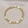 Oro Laminado Fancy Bracelet, Gold Filled Style Bismark and Mom Design, Diamond Cutting Finish, Golden Finish, 03.213.0271.07