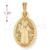 Oro Laminado Religious Pendant, Gold Filled Style San Judas Design, Polished, Golden Finish, 5.199.038
