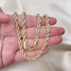 Oro Laminado Basic Necklace, Gold Filled Style Rope Design, Polished, Golden Finish, 5.222.033.24