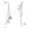 Sterling Silver Long Earring, Polished, Rhodium Finish, 02.186.0196
