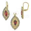 Oro Laminado Earring and Pendant Adult Set, Gold Filled Style with Cubic Zirconia, Golden Finish, 5.057.008