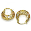 Oro Laminado Medium Hoop, Gold Filled Style Greek Key Design, Polished, Tricolor, 02.102.0006.25