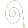 Oro Laminado Basic Necklace, Gold Filled Style Paperclip Design, Polished, Golden Finish, 04.09.0192.18